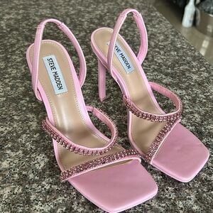 Steve Madden Pink Rhinestone Heels Size 8